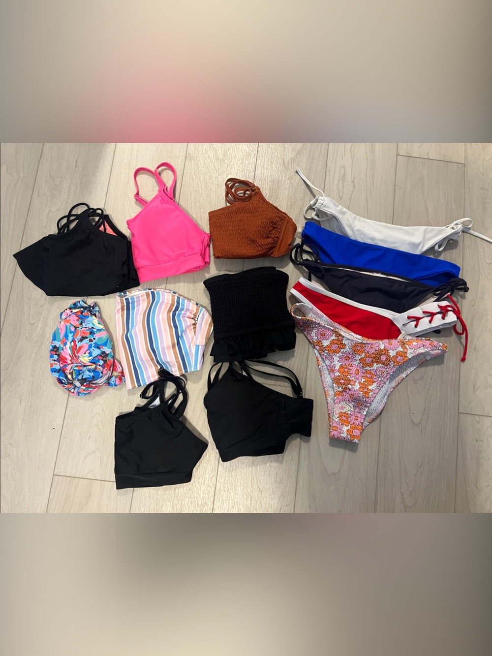 LOT OF Women's Swimwear Bikini Bottoms and Tops - Multi Color Set